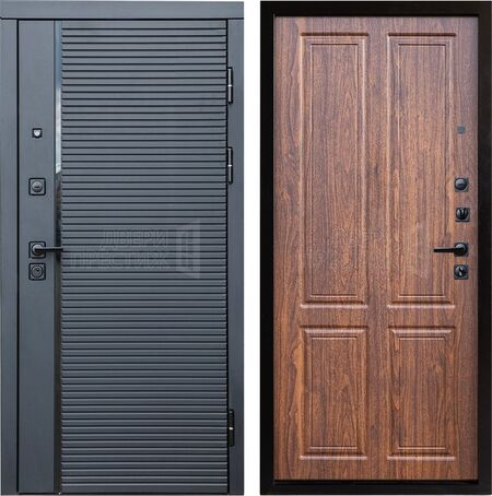 Входная дверь Termo-door Black Line в цвете Орех стандарт