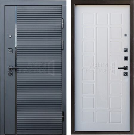 Входная дверь Termo-door Black Line Престиж в цвете Белое дерево