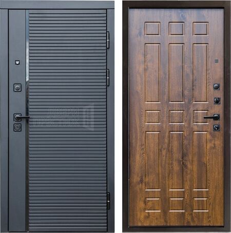 Входная дверь Termo-door Black Line Спарта в цвете Дуб