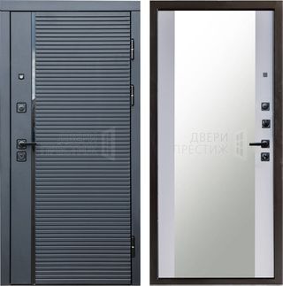 Входная дверь Termo-door Black Line Зеркало в цвете Белый софт