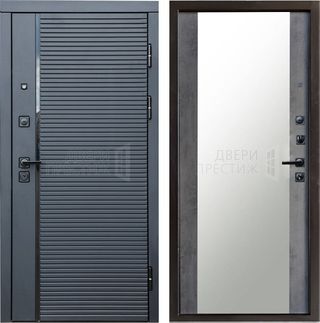 Входная дверь Termo-door Black Line Зеркало в цвете Бетон темный
