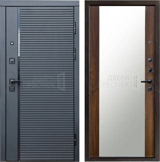 Входная дверь Termo-door Black Line Зеркало в цвете Дуб