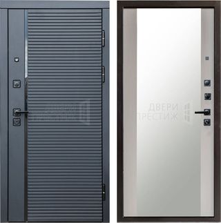 Входная дверь Termo-door Black Line Зеркало в цвете Лиственница