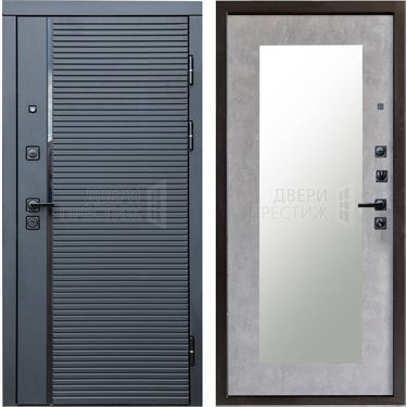 Дверь Termo-door Black Line Зеркало триумф в цвете Бетон светлый