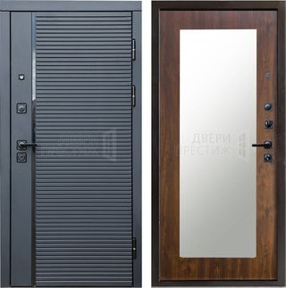 Входная дверь Termo-door Black Line Зеркало триумф в цвете Дуб