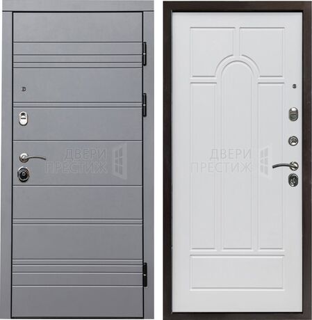 Входная дверь Termo-door Grey Line Арка в цвете Белое дерево