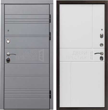 Входная дверь Termo-door Grey Line Горизонт в цвете Белый