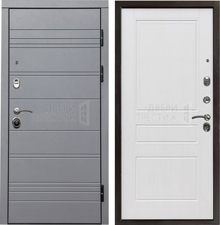 Входная дверь Termo-door Grey Line Классика в цвете Белое дерево