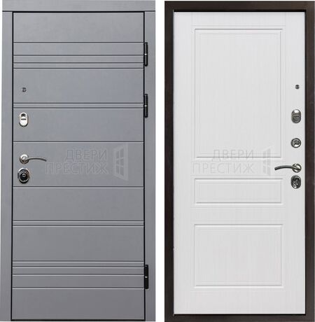 Входная дверь Termo-door Grey Line Классика в цвете Белое дерево