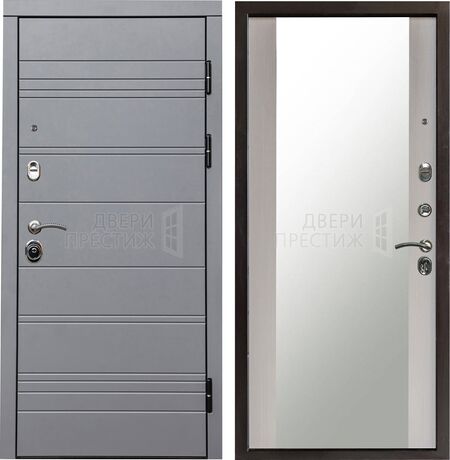 Входная дверь Termo-door Grey Line Зеркало в цвете Лиственница