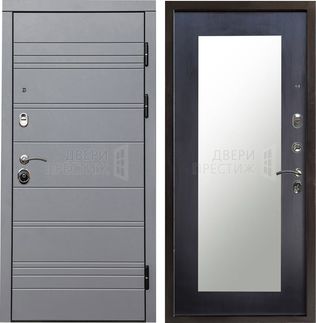 Входная дверь Termo-door Grey Line Зеркало триумф в цвете Венге