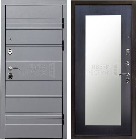 Входная дверь Termo-door Grey Line Зеркало триумф в цвете Венге
