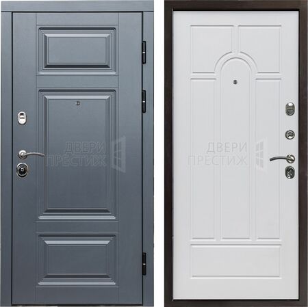 Входная дверь Termo-door Премиум Grey Арка в цвете Белое дерево