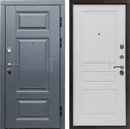 Входная дверь Termo-door Премиум Grey Классика в цвете Белый матовый