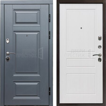Входная дверь Termo-door Премиум Grey Классика в цвете Белое дерево