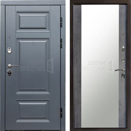 Входная дверь Termo-door Премиум Grey Зеркало в цвете Бетон темный