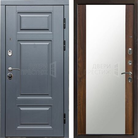 Входная дверь Termo-door Премиум Grey Зеркало в цвете Дуб