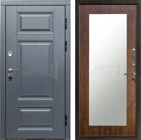 Входная дверь Termo-door Премиум Grey Зеркало триумф в цвете Дуб