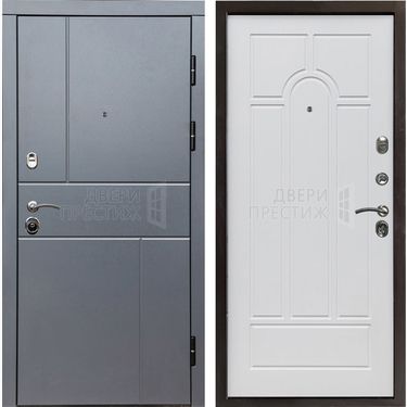 Дверь Termo-door Вертикаль Grey Арка в цвете Белое дерево