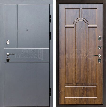 Входная дверь Termo-door Вертикаль Grey Арка в цвете Дуб