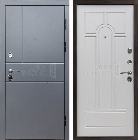 Входная дверь Termo-door Вертикаль Grey Арка в цвете Лиственница