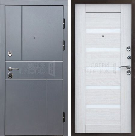 Входная дверь Termo-door Вертикаль Grey Царга в цвете Лиственница