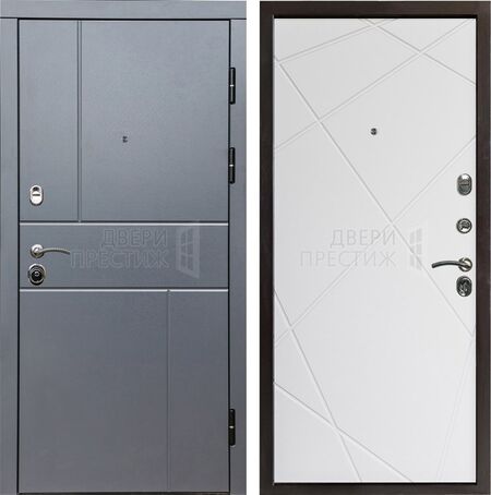 Входная дверь Termo-door Вертикаль Grey Лучи в цвете Белый