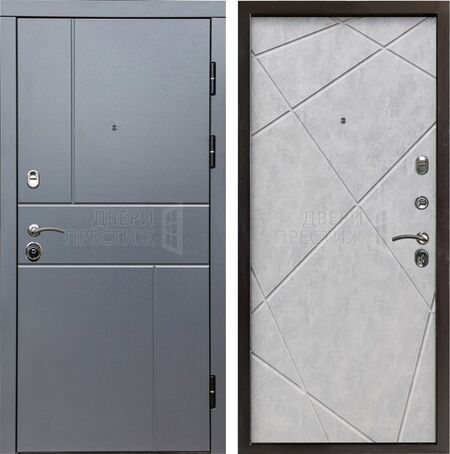 Входная дверь Termo-door Вертикаль Grey Лучи в цвете Бетон светлый