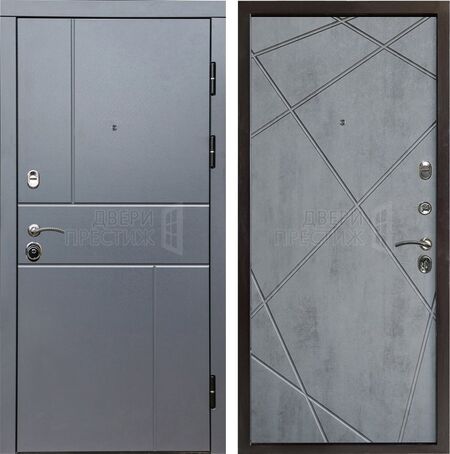 Входная дверь Termo-door Вертикаль Grey Лучи в цвете Бетон темный