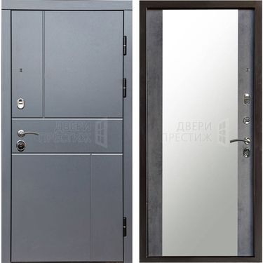 Дверь Termo-door Вертикаль Grey Зеркало в цвете Бетон темный