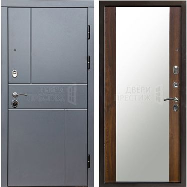 Дверь Termo-door Вертикаль Grey Зеркало в цвете Дуб