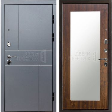 Дверь Termo-door Вертикаль Grey Зеркало триумф в цвете Дуб