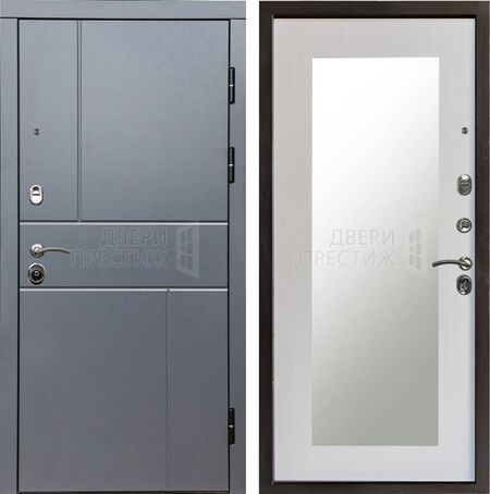 Входная дверь Termo-door Вертикаль Grey Зеркало триумф в цвете Лиственница