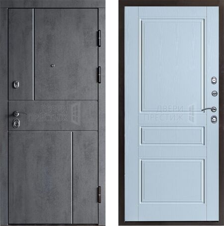 Входная дверь Termo-door Вертикаль бетон Классика в цвете белое дерево