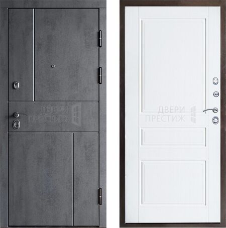 Входная дверь Termo-door Вертикаль бетон Классика в цвете лиственница