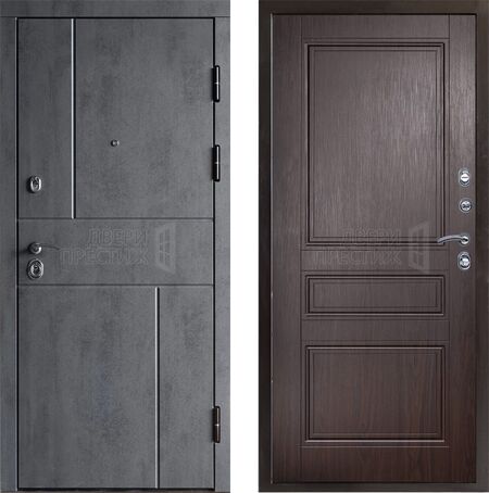 Входная дверь Termo-door Вертикаль бетон Классика в цвете венге