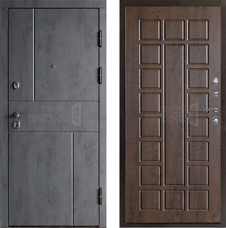 Входная дверь Termo-door Вертикаль бетон Престиж в цвете дуб