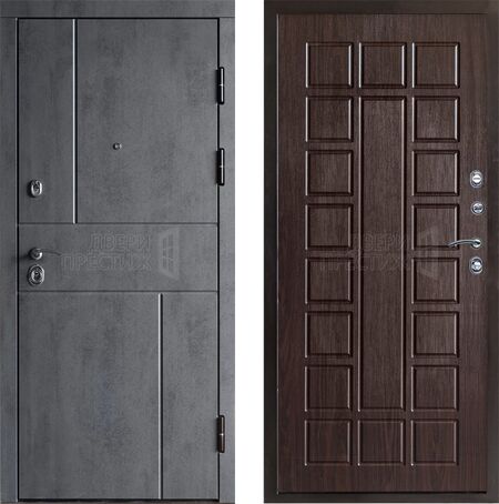 Входная дверь Termo-door Вертикаль бетон Престиж в цвете венге