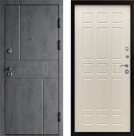 Входная дверь Termo-door Вертикаль бетон Спарта в цвете лиственница