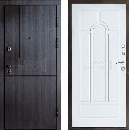 Входная дверь Termo-door Вертикаль венге Арка в цвете лиственница