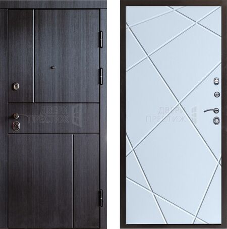 Входная дверь Termo-door Вертикаль венге Лучи в цвете белый