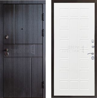 Входная дверь Termo-door Вертикаль венге Престиж в цвете белое дерево