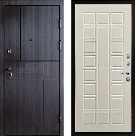 Входная дверь Termo-door Вертикаль венге Престиж в цвете беж матовый