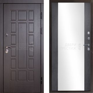 Входная дверь Termo-door Виргиния венге Зеркало в цвете темный бетон
