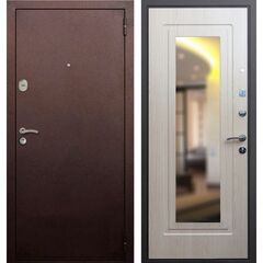 Дверь ReX 1A Зеркало Беленый Дуб