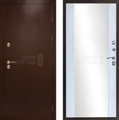 Дверь Termo-door Сибирь Антик медный Зеркало в цвете белый с терморазрывом