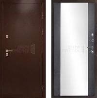 Дверь Termo-door Сибирь Антик медный Зеркало в цвете темный бетон с терморазрывом