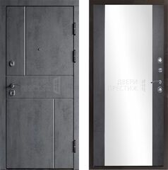 Дверь Termo-door Вертикаль бетон Зеркало в цвете темный бетон