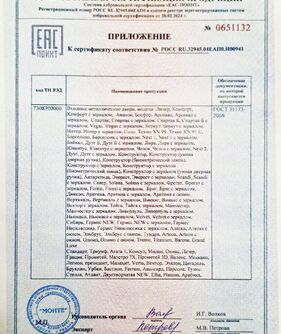 сертификат на входные двери