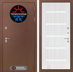 Дверь Лабиринт Термо Магнит 01 - Сандал белый, стекло белое